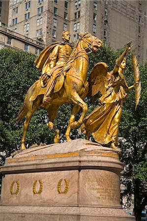 simsearch:841-03066338,k - General William Tecumseh Sherman statue, Grand Army Plaza, Central Park, New York City, New York, United States of America, North America Stock Photo - Rights-Managed, Code: 841-03066351