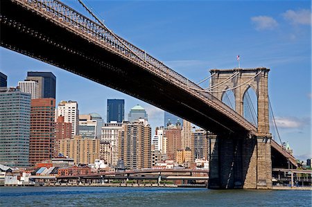 puente de brooklyn - Brooklyn Bridge and Lower Manhattan Skyline viewed from Empire Fulton Ferry State Park, Dumbo District, Brooklyn, New York City, New York, United States of America, North America Foto de stock - Con derechos protegidos, Código: 841-03066388