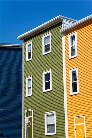 Maisons colorées en Amérique du Nord de Saint-Jean Terre-Neuve, Québec, Photographie de stock - Rights-Managed, Code: 841-03066586
