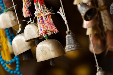 Bells for sale at market, Zhongdian, Shangri-La County, Yunnan Province, China, Asia Stock Photo - Rights-Managed, Code: 841-03066692