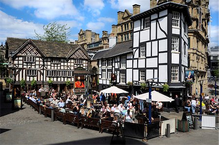 public house - Old half timbered buildings, Manchester, England, United Kingdom, Europe Stock Photo - Rights-Managed, Code: 841-03066887