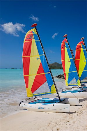 sail boats carribean - Colourful sailboats on Jolly Beach, Antigua, Leeward Islands, West Indies, Caribbean, Central America Stock Photo - Rights-Managed, Code: 841-03067106