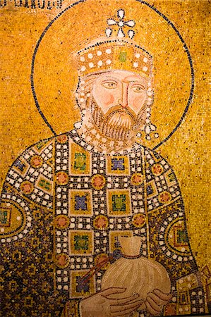 Mosaik von Johannes der Täufer innen Aya Sofya (Sancta Sophia), UNESCO Weltkulturerbe, Istanbul, Türkei, Europa Stockbilder - Lizenzpflichtiges, Bildnummer: 841-03067146