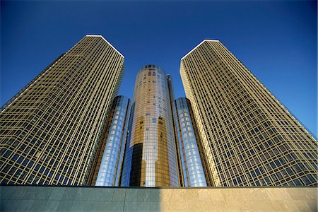 détroit - The Westin Hotel, with 73 storeys, America's tallest hotel, the Renaissance Centre a downtown office and retail complex, Detroit, Michigan, United States of America, North America Stock Photo - Rights-Managed, Code: 841-03067597