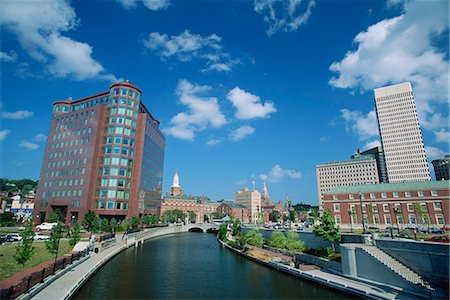 rhode island (eua) - Canal and modern architecture of downtown Providence, state capital, remodelled after years in the doldrums, Rhode Island, New England, United States of America, North America Foto de stock - Direito Controlado, Número: 841-03067592