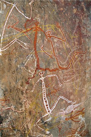 parc national de kakadu - Figures de danse à Nourlangie Rock, établissement autochtone et site d'art rupestre dans le Parc National de Kakadu, patrimoine mondial de l'UNESCO, Northern Territory, Australie, Pacifique Photographie de stock - Rights-Managed, Code: 841-03067775