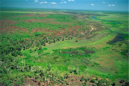 parc national de kakadu - Antenne de zones humides sur la plaine inondable de la rivière East Alligator formant la frontière beween achète et le Parc National de Kakadu dans le territoire du Nord, Australie, Pacifique Photographie de stock - Rights-Managed, Code: 841-03067777