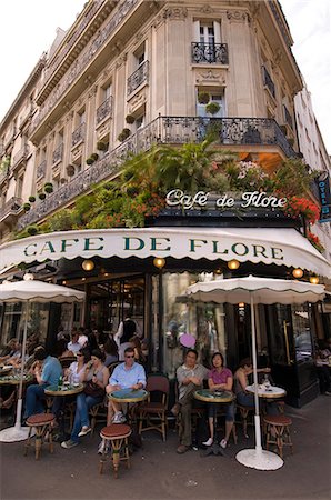 Cafe de Flore, Boulevard Saint-Germain, Paris, France, Europe Foto de stock - Con derechos protegidos, Código: 841-03060333