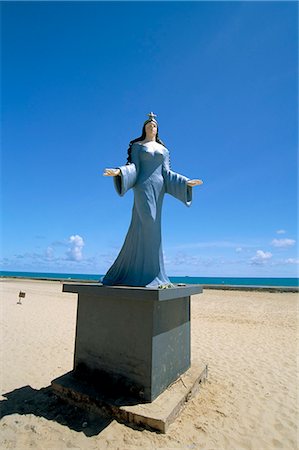 Statue of Iemaja, sea goddess, Praia dos Artistas, Natal, Rio Grande do Norte state, Brazil, South America Foto de stock - Con derechos protegidos, Código: 841-03060434