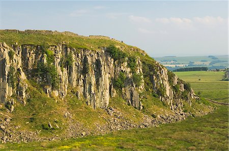 Stahl Felssteilwand Hadrianswall, UNESCO Weltkulturerbe, Northumberland, England, Vereinigtes Königreich, Europa Stockbilder - Lizenzpflichtiges, Bildnummer: 841-03061020