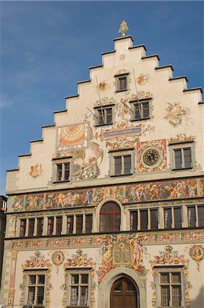 simsearch:841-03063000,k - Pignon avec des peintures murales, Rathaus, Lindau, en Bavière, lac de Constance, Allemagne, Europe Photographie de stock - Rights-Managed, Code: 841-03061038