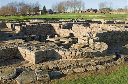 Roman Fort and settlement at Vindolanda, south side of Roman Wall, UNESCO World Heritage Site, Northumbria, England, United Kingdom, Europe Foto de stock - Con derechos protegidos, Código: 841-03061114