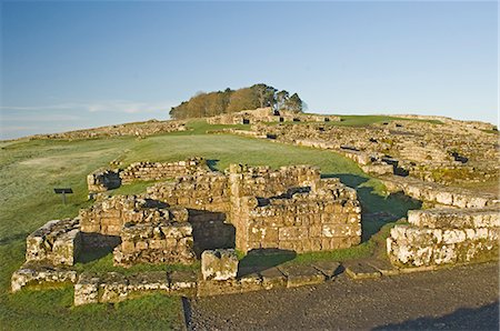 simsearch:841-03061135,k - Part of Housesteads Roman Fort, looking up to Housesteads Wood, Hadrians Wall, UNESCO World Heritage Site, Northumbria, England, United Kingdom, Europe Foto de stock - Con derechos protegidos, Código: 841-03061135