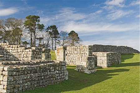 West gate of Housesteads Roman Fort, Hadrians Wall, UNESCO World Heritage Site, Northumbria, England, United Kingdom, Europe Stock Photo - Rights-Managed, Code: 841-03061150