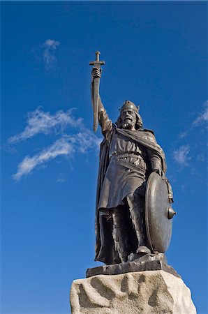 Statue of King Alfred, Winchester, Hampshire, England, United Kingdom, Europe Fotografie stock - Rights-Managed, Codice: 841-03061403