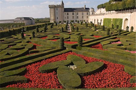 pay de la loire - Part of the extensive flower and vegetable gardens, Chateau de Villandry, UNESCO World Heritage Site, Indre-et-Loire, Loire Valley, France, Europe Stock Photo - Rights-Managed, Code: 841-03061520
