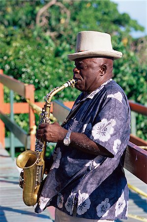 st lucia - Man playing a saxophone at Morne Fortune, Castries, St. Lucia, Windward Islands, West Indies, Caribbean, Central America Stock Photo - Rights-Managed, Code: 841-03061771