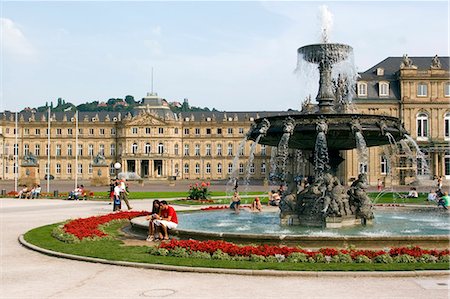 simsearch:841-03062191,k - Schlossplatz (Palace Square) and Neues Schloss, Stuttgart, Baden Wurttemberg, Germany, Europe Stock Photo - Rights-Managed, Code: 841-03061985