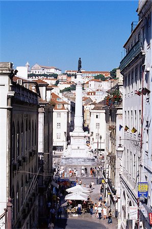 praca d pedro iv - View over Rossio Square, Praca Dom Pedro IV, Lisbon, Portugal, Europe Stock Photo - Rights-Managed, Code: 841-03062011