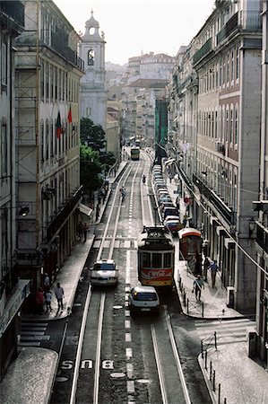 La circulation dans la Baixa zone, Lisbonne, Portugal, Europe Photographie de stock - Rights-Managed, Code: 841-03062027