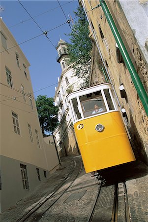 funiculaire - Funiculaire à Elevador da Lavra, Lisbonne, Portugal, Europe Photographie de stock - Rights-Managed, Code: 841-03062029