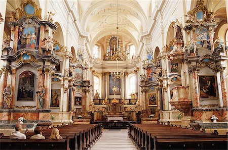 dominicana - Interior, Dominican Church of the Holy Spirit, Dominikonu Street, Vilnius, Lithuania, Baltic States, Europe Foto de stock - Con derechos protegidos, Código: 841-03062123