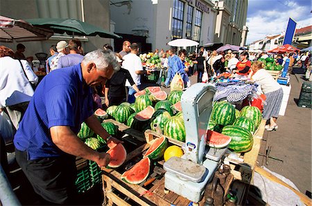 Fruit and vegetable stalls at Central Market, Riga, Latvia, Baltic States, Europe Stock Photo - Rights-Managed, Code: 841-03062131