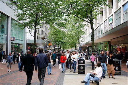 People walking down New Street, a pedestrian street with many shops. Birmingham, England, United Kingdom, Europe Stock Photo - Rights-Managed, Code: 841-03062154