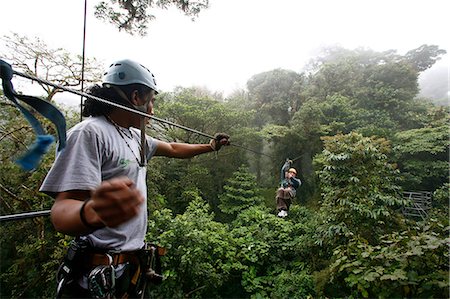 Tour de câble de canopée à Monteverde cloud forest, Costa Rica, l'Amérique centrale Photographie de stock - Rights-Managed, Code: 841-03062208