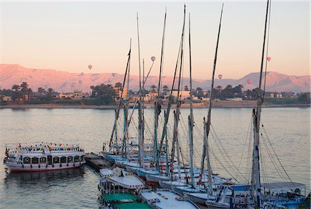 Boats (feluccas) on the Nile, Luxor, Thebes, Middle Egypt, Egypt, North Africa, Africa Stock Photo - Rights-Managed, Code: 841-03062468