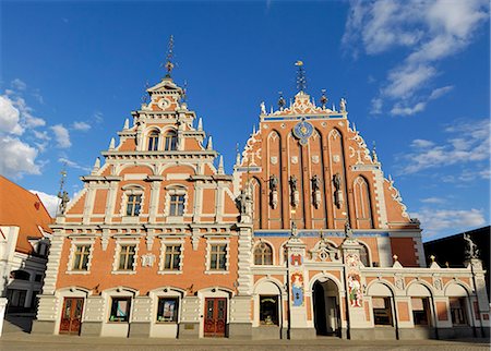 House of the Blackheads, melngalvju nams, Town Hall Square, Ratslaukums, Riga, Latvia, Baltic States, Europe Foto de stock - Con derechos protegidos, Código: 841-03062907