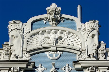 simsearch:841-03062991,k - Art nouveau architecture, 10b Elizabetes iela, designed by Mikhail Eisenstein, Riga, Latvia, Baltic States, Europe Stock Photo - Rights-Managed, Code: 841-03062911