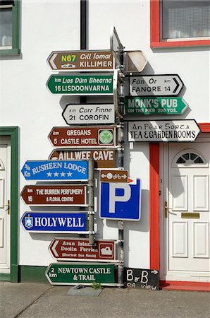 simsearch:841-06806655,k - Profusion of road signs, Ballyvaughan, County Clare, Munster, Republic of Ireland, Europe Stock Photo - Rights-Managed, Code: 841-03063051