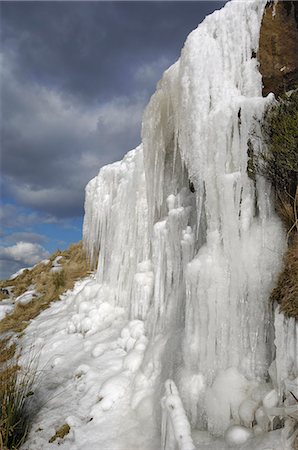 Frozen waterfall, Bilsdale en hiver, North York Moors National Park, North Yorkshire, Angleterre, Royaume-Uni, Europe Photographie de stock - Rights-Managed, Code: 841-03063132