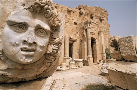 simsearch:841-03673466,k - Settimius Severus (Septimus Severus) Forum, Leptis Magna, UNESCO World Heritage Site, Tripolitania, Libya, North Africa, Africa Stock Photo - Rights-Managed, Code: 841-03063300