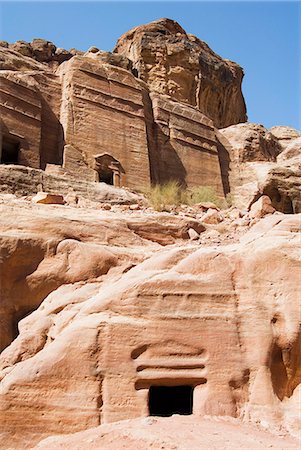 petra - Necropolis, Facade Street, Petra, UNESCO World Heritage Site, Jordan, Middle East Stock Photo - Rights-Managed, Code: 841-03063426