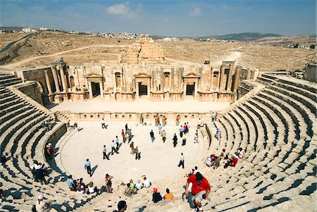 Théâtre du Sud, Jerash (Gerasa), une ville de la Décapole romain, Jordanie, Moyen-Orient Photographie de stock - Rights-Managed, Code: 841-03063501