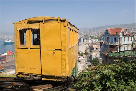 Funicular, Valparaiso, Chile, South America Stock Photo - Rights-Managed, Code: 841-03063681