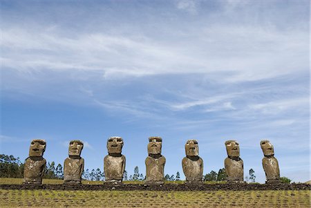 Ahu unseren, UNESCO-Weltkulturerbe, Osterinsel (Rapa Nui), Chile, Südamerika Stockbilder - Lizenzpflichtiges, Bildnummer: 841-03063694