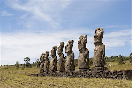 AHU Akivi, patrimoine mondial UNESCO, île de Pâques (Rapa Nui), Chili, Amérique du Sud Photographie de stock - Rights-Managed, Code: 841-03063692