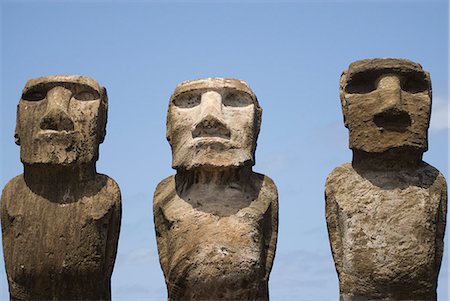 Ahu Einzahl, UNESCO-Weltkulturerbe, Osterinsel (Rapa Nui), Chile, Südamerika Stockbilder - Lizenzpflichtiges, Bildnummer: 841-03063733