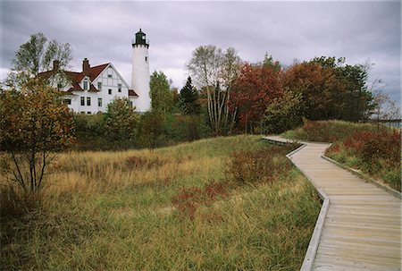 Point Iroquois phare, lac supérieur, Michigan, États-Unis d'Amérique, l'Amérique du Nord Photographie de stock - Rights-Managed, Code: 841-03063961