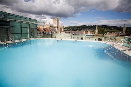 roman baths uk - Roof Top Pool in New Royal Bath, Thermae Bath Spa, Bath, Avon, England, United Kingdom, Europe Stock Photo - Rights-Managed, Code: 841-03063993