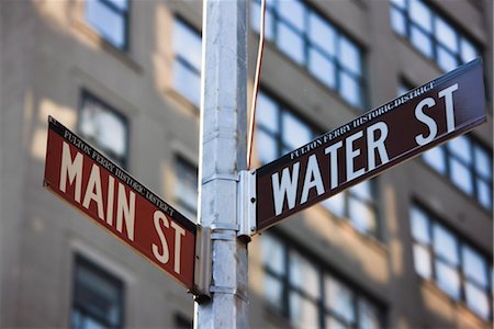 Fulton Ferry Historic District street signs, DUMBO, Brooklyn, New York City, New York, United States of America, North America Stock Photo - Rights-Managed, Code: 841-03454326