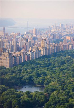 High angle view of Upper West Side and Central Park, Manhattan, New York City, New York, United States of America, North America Foto de stock - Direito Controlado, Número: 841-03454373