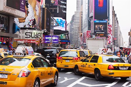 Taxis et trafic à Times Square, Manhattan, New York City, New York, États-Unis d'Amérique, l'Amérique du Nord Photographie de stock - Rights-Managed, Code: 841-03454406