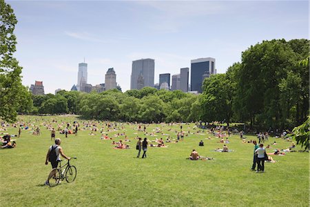 east - Sheep Meadow, Central Park on a Summer day, New York City, New York, United States of America, North America Stock Photo - Rights-Managed, Code: 841-03454455