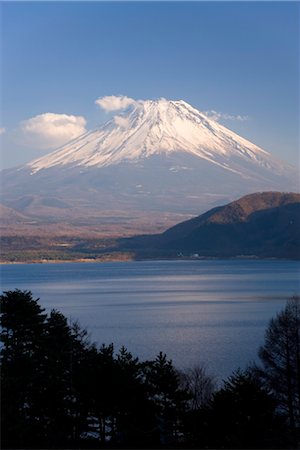 simsearch:841-03035755,k - Mount Fuji, 3776m, viewed across Mototsu-Ko, one of the lakes in the Fuji Go-ko (Fuji Five Lakes) region, Honshu, Japan, Asia Foto de stock - Con derechos protegidos, Código: 841-03489579