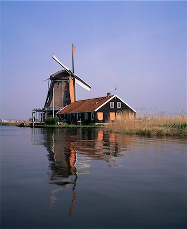 Windmill, Zaanse Schans, near Amsterdam, Holland, Europe Foto de stock - Con derechos protegidos, Código: 841-03489655