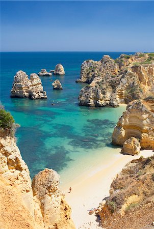 Praia do Camilo (Camilo beach) et la côte, Lagos, ouest de l'Algarve, Algarve, Portugal, Europe Photographie de stock - Rights-Managed, Code: 841-03489806